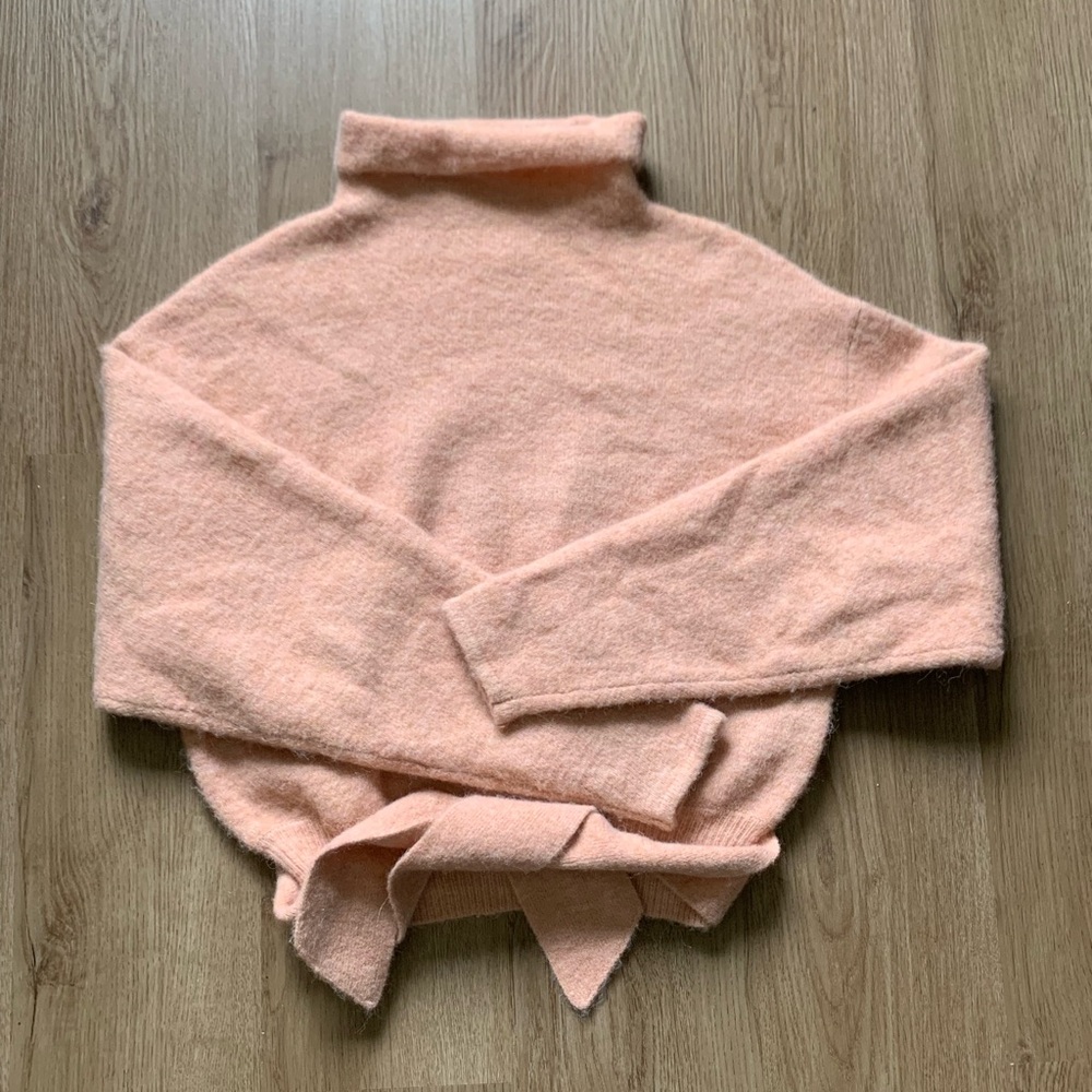 Wilfred Aritzia Peach Lorin Sweater - Size 2XS pink wool alpaca knit fall winter